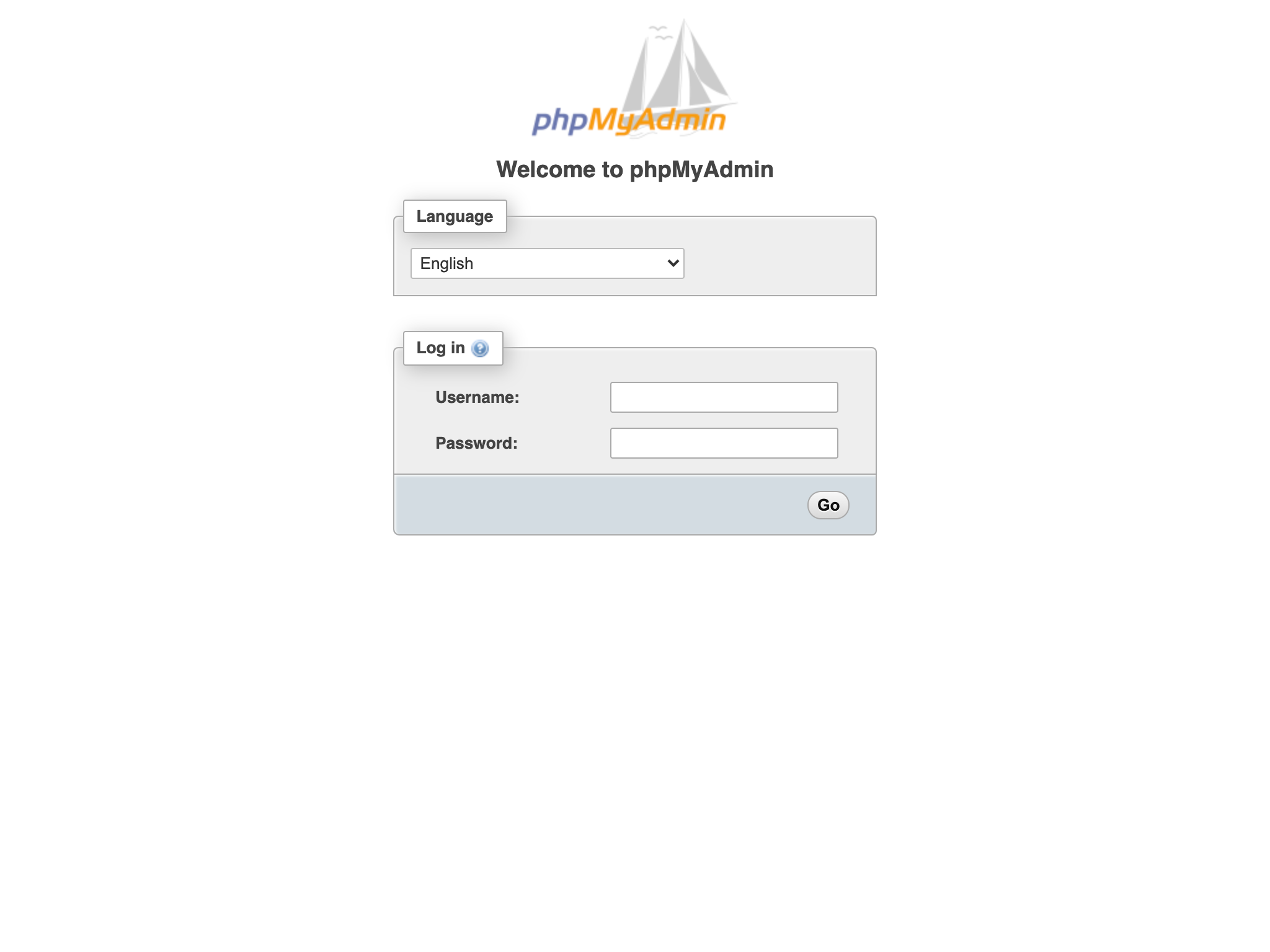 phpMyAdmin 頁面