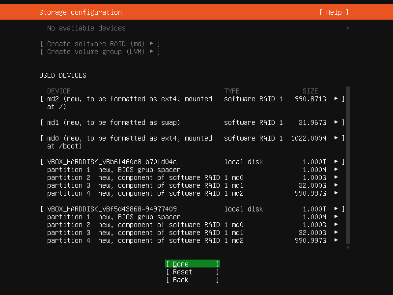 Ubuntu 安裝程式，磁碟配置總覽